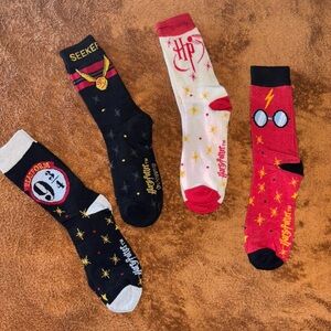 Harry Potter Themed Socks Set - Black, Red, White